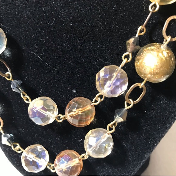 Murano Vintage Italian Gold foil beads, Swarvoski Necklace shiny and fabulous! - Picture 5 of 7